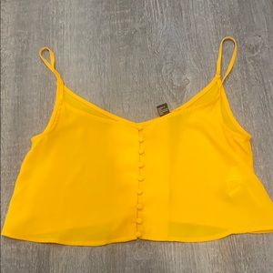 Never worn, yellow crop top